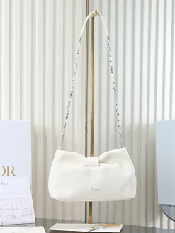 DIOR Shoulder Bags Lambskin (White-SiDIORer) 26X16X10CM F80202608060221