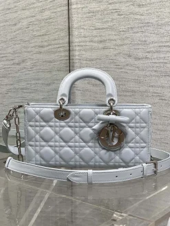 DIOR Shoulder Bags Patent Leather (Lightblue-SiDIORer) 26X6X14CM G20202608060116