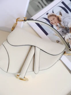 Alternative view of DIOR Shoulder Bags Pebbled Calfskin (White-Gold) 21X18X5CM H50202608060298