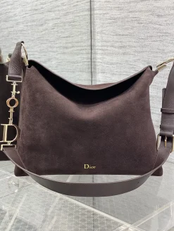 DIOR Shoulder Bags Suede Leather (Brown-Gold) 33X27X9CM G60202608060467