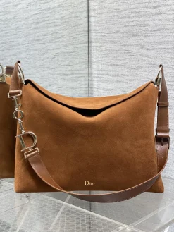 DIOR Shoulder Bags Suede Leather (Brown-SiDIORer) 39X29X11CM H00202608060474