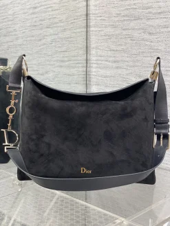 DIOR Shoulder Bags VeDIORet Leather (Black-Gold) 33X27X9CM G60202608060455