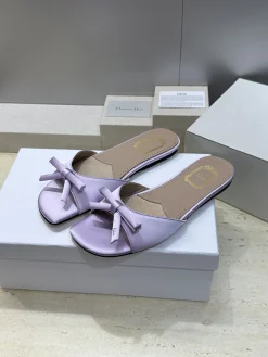 Alternative view of DIOR Slides Waxed Calfskin & Silk EU34-43 B80202608032556