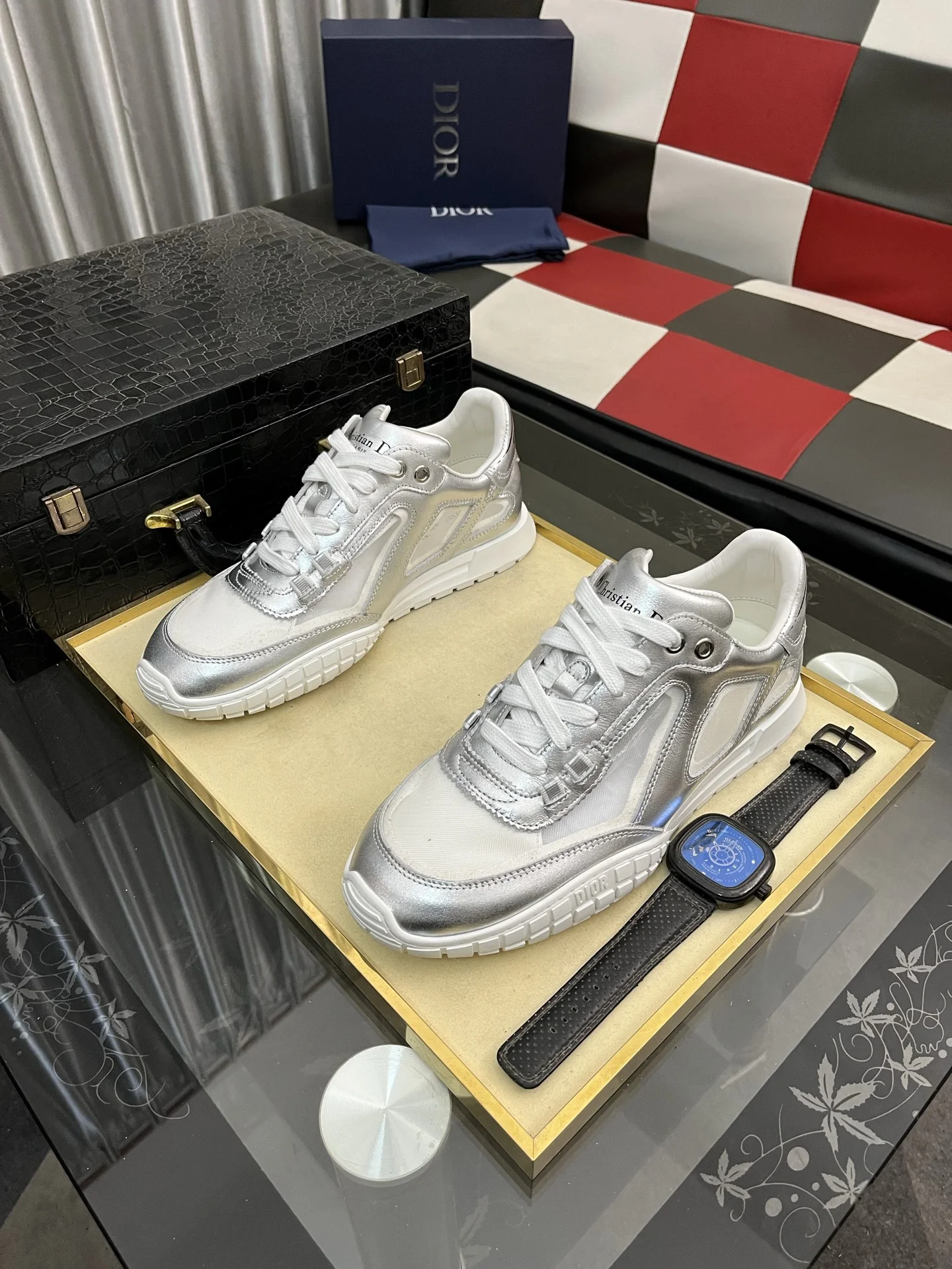 DIOR Sneakers Mesh Leather EU38-44 B40202608030146 - Image 2