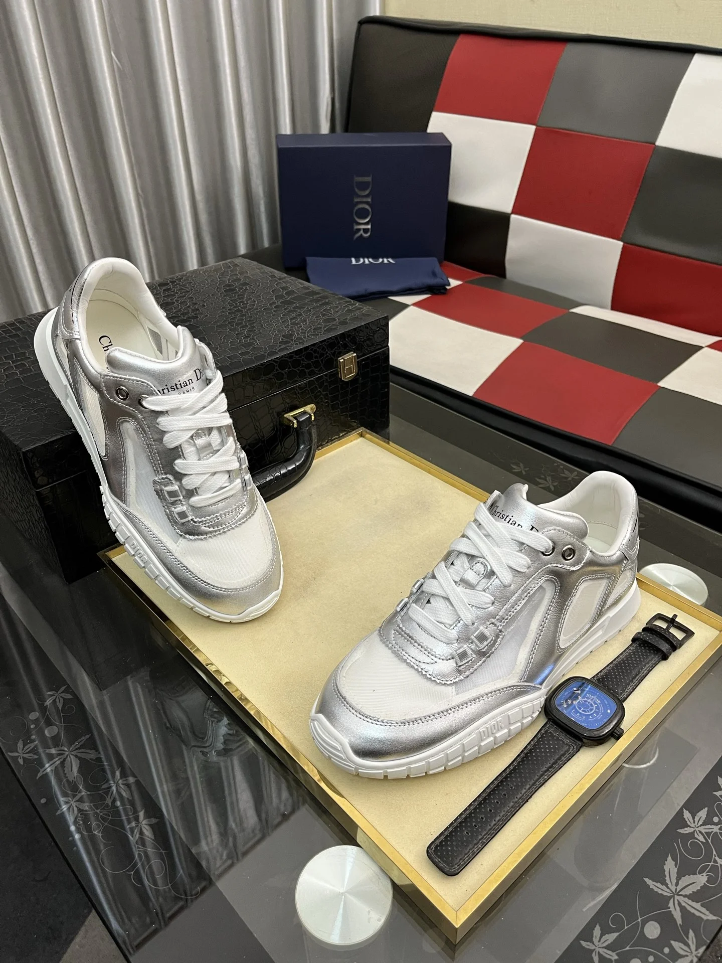 DIOR Sneakers Mesh Leather EU38-44 B40202608030146 - Image 3