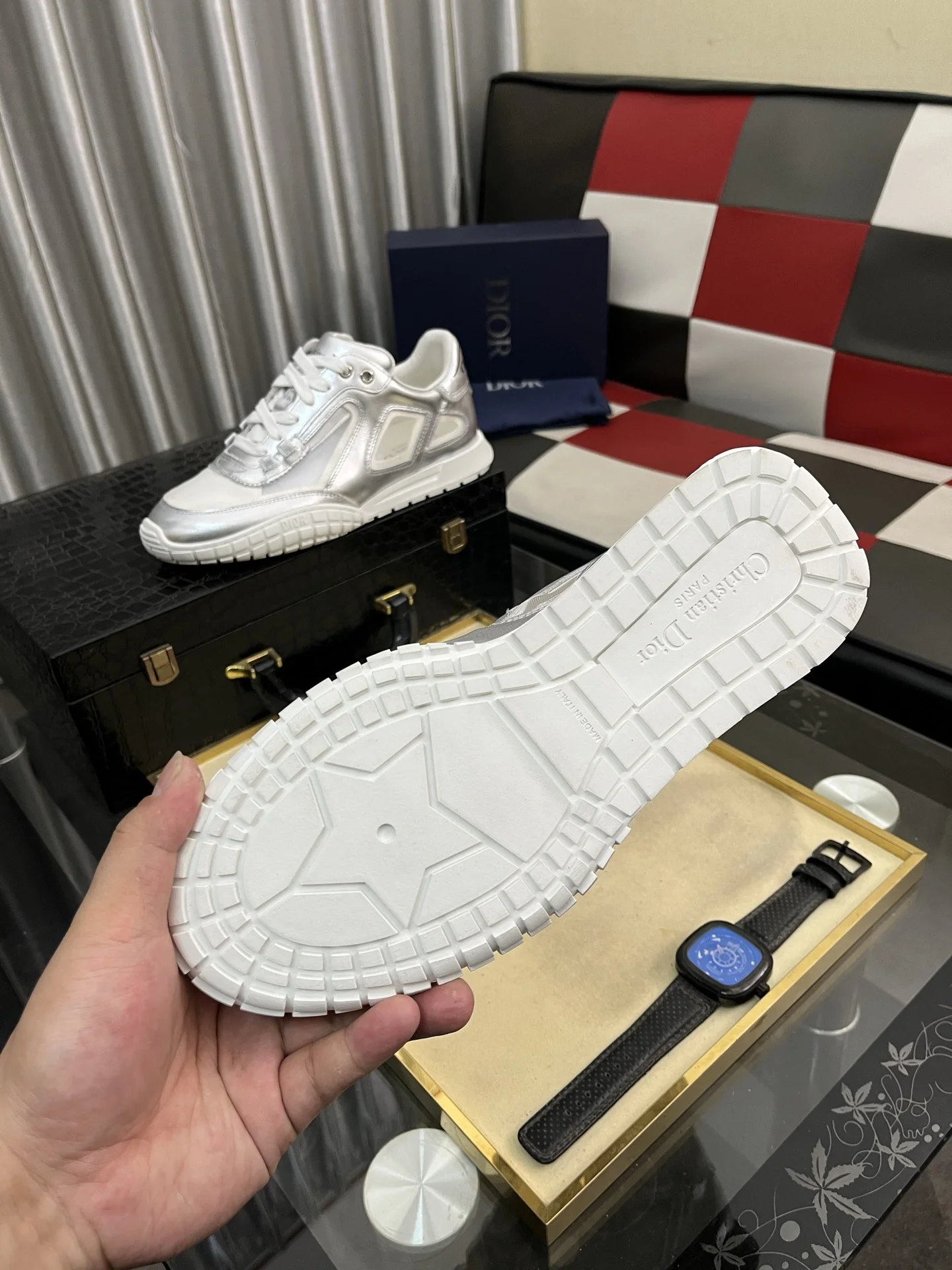 DIOR Sneakers Mesh Leather EU38-44 B40202608030146 - Image 9