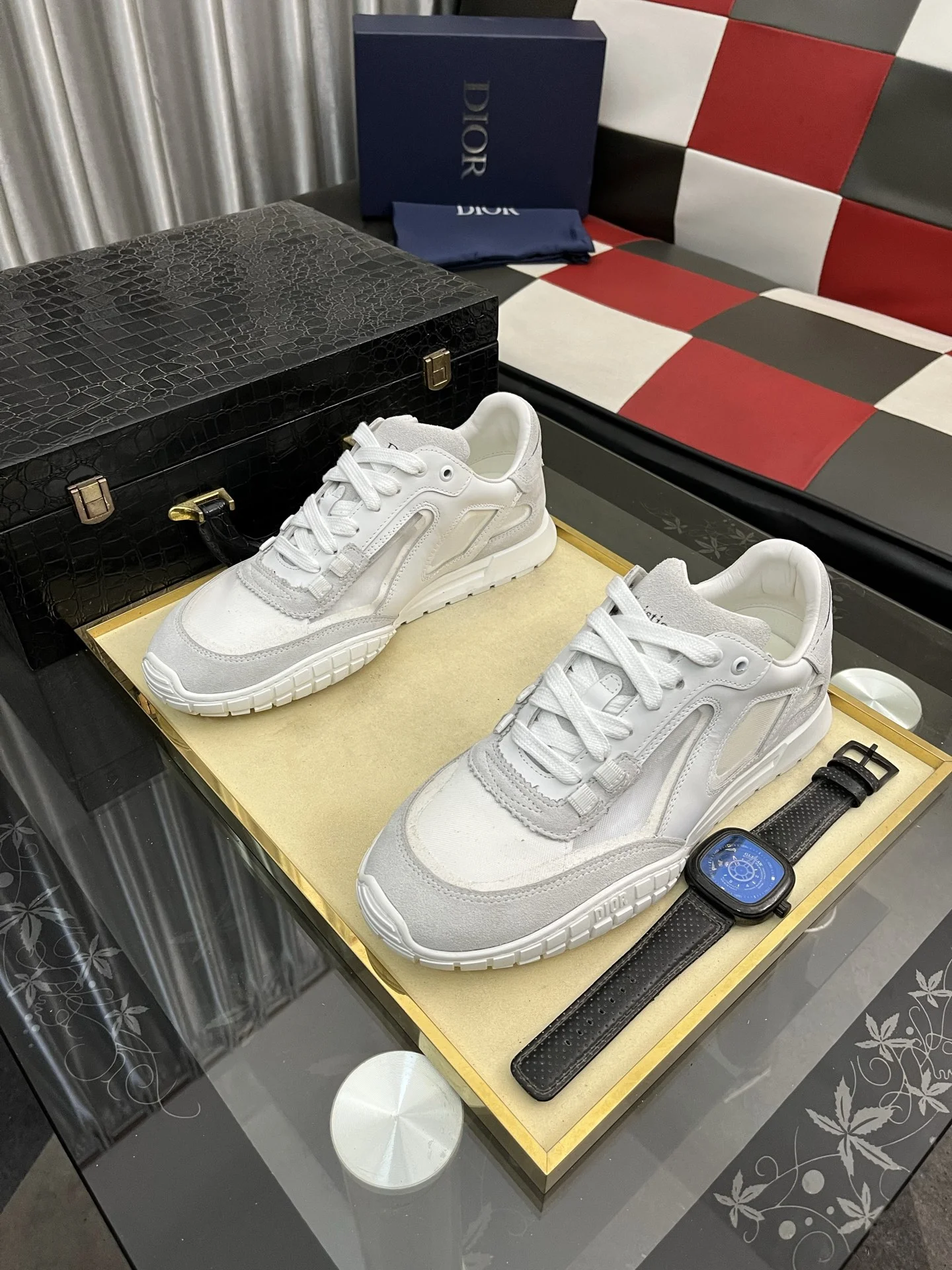DIOR Sneakers Mesh Leather EU38-44 B40202608030147 - Image 2