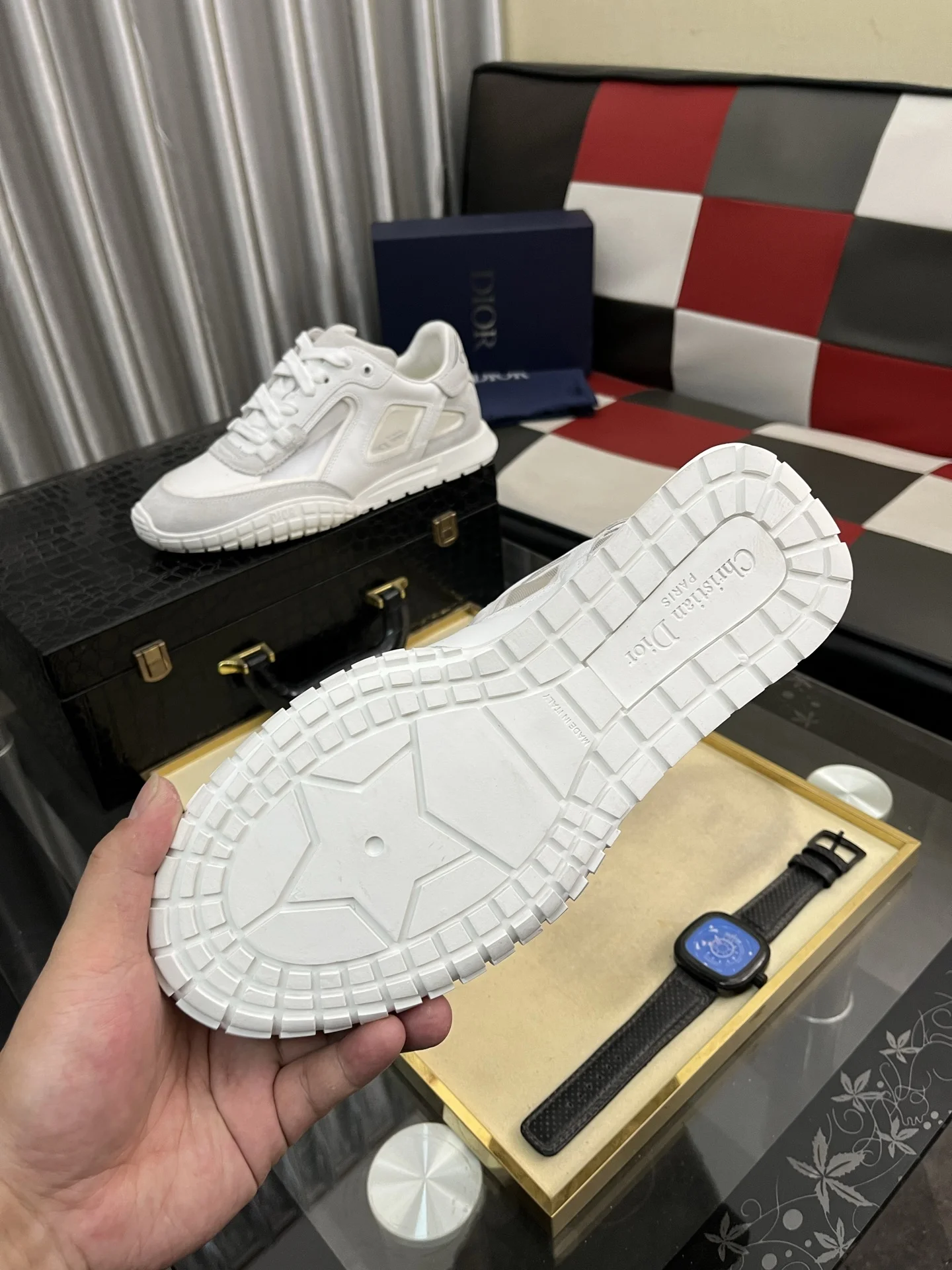 DIOR Sneakers Mesh Leather EU38-44 B40202608030147 - Image 9