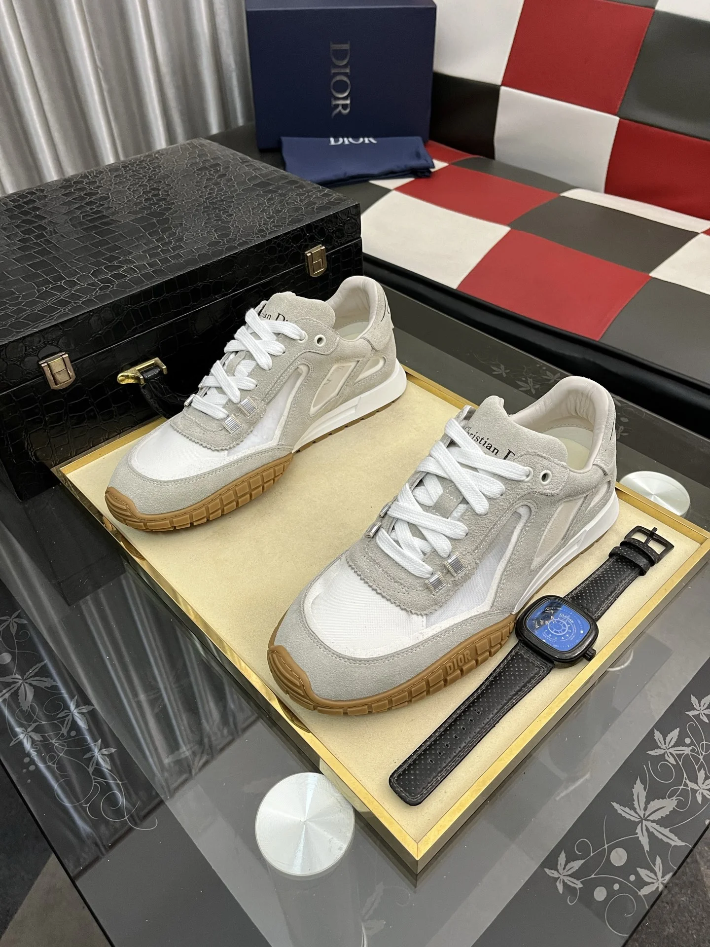 DIOR Sneakers Mesh and Calf Leather EU38-44 B40202608030145 - Image 2