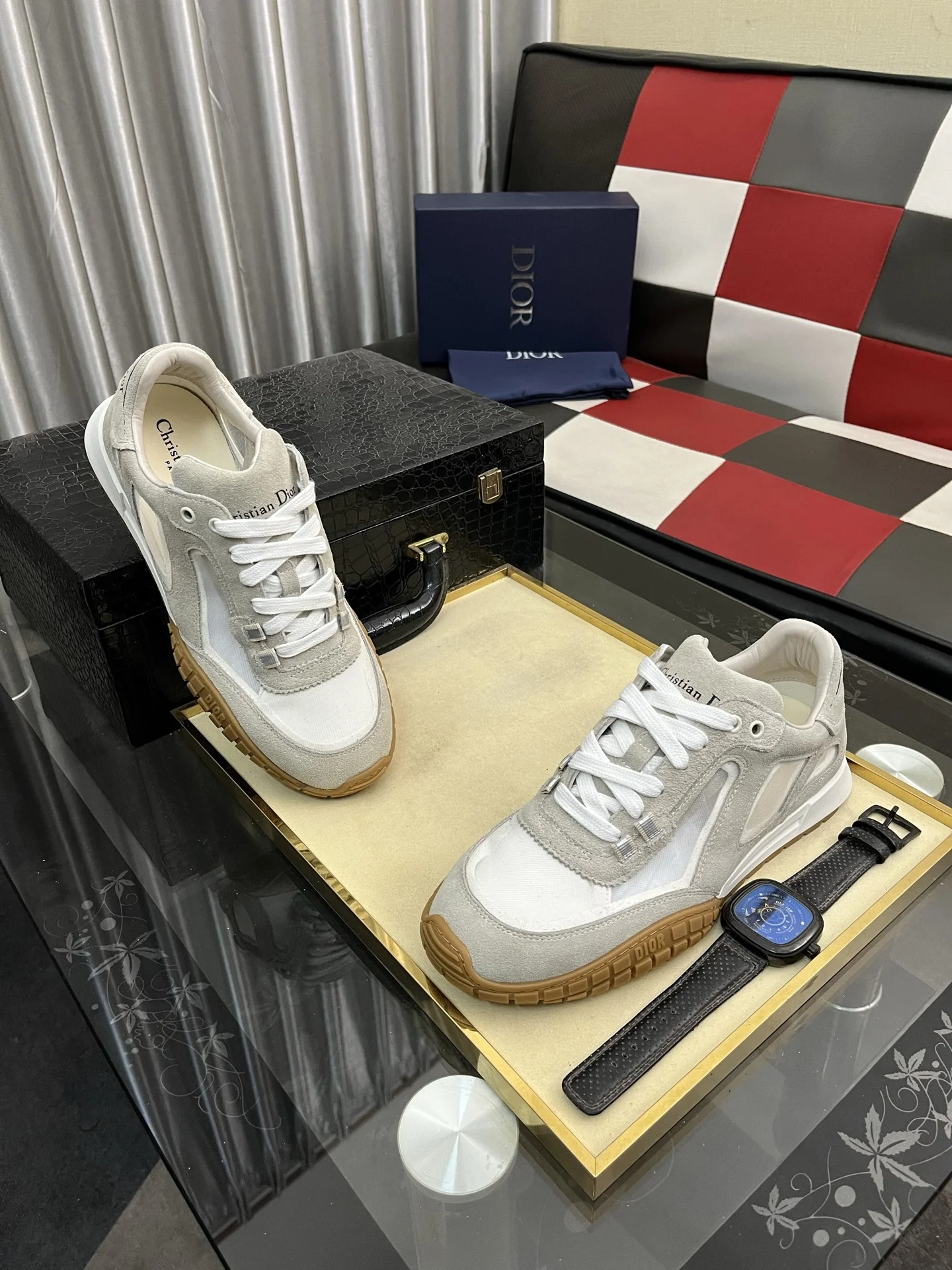 DIOR Sneakers Mesh and Calf Leather EU38-44 B40202608030145 - Image 3
