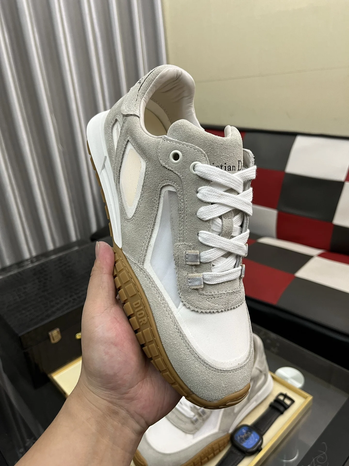 DIOR Sneakers Mesh and Calf Leather EU38-44 B40202608030145 - Image 4