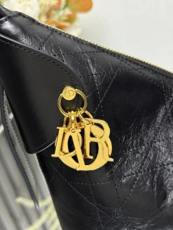 Alternative view of DIOR Top Handle Bags Calfskin Leather (Black-Gold) 28X18X12CM G80202608060492