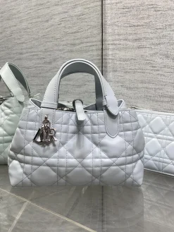 DIOR Top Handle Bags Calfskin Leather (Light Blue-SiDIORer) 23X15X15CM G80202608060197