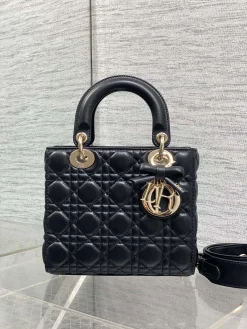 Alternative view of DIOR Top Handle Bags Lamb Leather (Black-Gold) 20X17X8CM G20202608060435