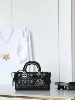 Alternative view of DIOR Top Handle Bags Lamb Leather (Black-Gold) 22X11X6CM A000202608060001