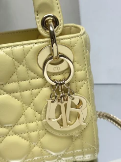 Alternative view of DIOR Top Handle Bags Lamb Leather (Light Yellow-Gold) 17X15X7CM F00202608060486