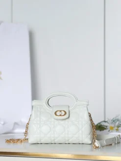 DIOR Top Handle Bags Lamb Leather (White-Gold) G50202608060504