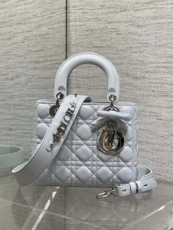 DIOR Top Handle Bags Lamb Skin (Light Blue-SiDIORer) 20X17X8CM G20202608060097