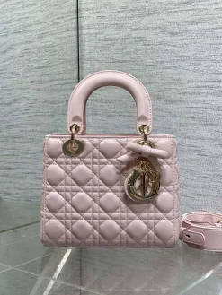 Alternative view of DIOR Top Handle Bags Lambskin (Pink-Gold) 20X17X8CM G20202608060096