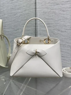 Alternative view of DIOR Top Handle Bags Leather (White-Gold) 28X10X22CM G30202608060443