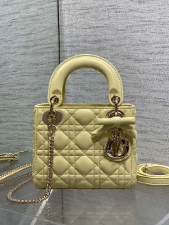 Alternative view of DIOR Top Handle Bags Leather (Yellow-Gold) 17X7X15CM F20202608060099