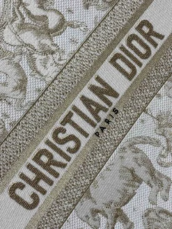 Alternative view of DIOR Totes Bags Embroidered Canvas (White-Brown) 42X35X17CM E50202608060354