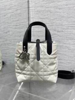 Alternative view of DIOR Trend Bags Calf Leather (White-Black) 16X12X18CM G30202608060187