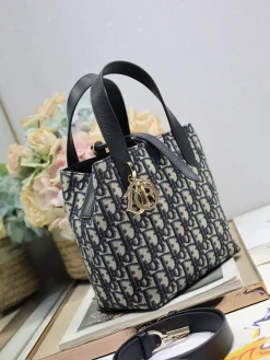 Alternative view of DIOR Trend Bags Leather (Blue-Beige) 16X12X18CM F50202608060507