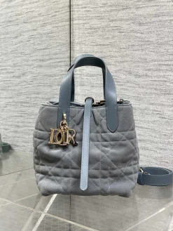 Alternative view of DIOR Trend Bags Suede Calfskin (Gray-Blue-Gold) 16X12X18CM G30202608060188