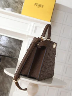 Alternative view of FENDI Shoulder Bags Calf Leather (Brown-Gold) 27X11X20CM I30202608080111