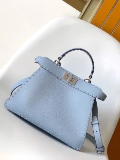 FENDI Shoulder Bags Calfskin Leather (Blue) 27X11X21CM G60202608080119