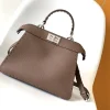 FENDI Shoulder Bags Calfskin Leather (Brown-Silver) 27X11X21CM G60202608080121