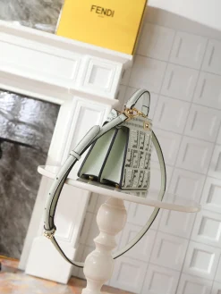 Alternative view of FENDI Shoulder Bags Calfskin Leather (Mint Green-Gold) 20X11X15CM H30202608080113
