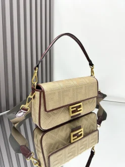 Alternative view of FENDI Shoulder Bags Canvas (Beige-Brown) 27X6X14CM D80202608080193