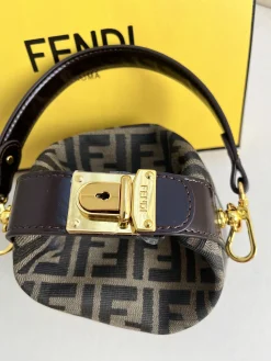 Alternative view of FENDI Shoulder Bags Canvas (Brown-Black) 15X9X13CM C90202608080103