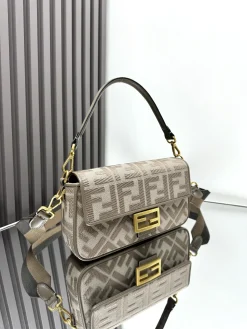 Alternative view of FENDI Shoulder Bags Canvas (Brown-Gold) 27X6X14CM D80202608080194