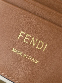 Alternative view of FENDI Shoulder Bags Canvas Leather (Brown-White) 13X5X20CM D80202608080138
