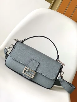 FENDI Shoulder Bags Caviar Leather (Blue-Silver) 27X6X15CM F60202608080157