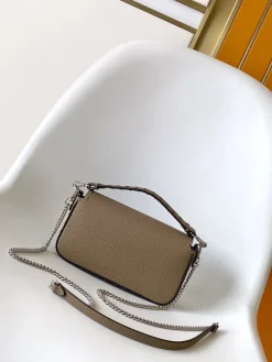 Alternative view of FENDI Shoulder Bags Caviar Leather (Brown-Silver) 20X5X13CM E60202608080161