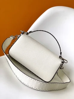 Alternative view of FENDI Shoulder Bags Caviar Leather (White-Silver) 27X6X15CM F60202608080160
