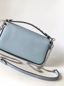 Alternative view of FENDI Shoulder Bags Embossed Calfskin (Blue-Silver) 20X5X13CM E60202608080163
