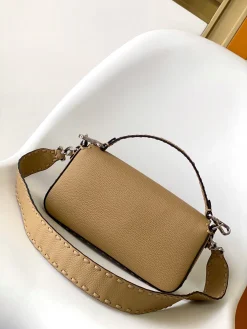 Alternative view of FENDI Shoulder Bags Embossed Leather (Tan-Silver) 27X6X15CM F60202608080154