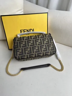 Alternative view of FENDI Shoulder Bags Jacquard Fabric (Brown-Gold) 24X14X7 CM E00202608080101