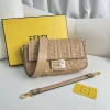 FENDI Shoulder Bags Lamb Leather (Beige-Gold) 27X15X6CM E60202608080000