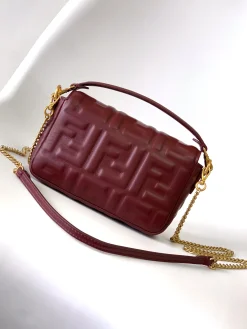 Alternative view of FENDI Shoulder Bags Lamb Leather (Burgundy-Gold) 19X3X11CM D60202608080006