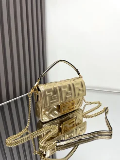 Alternative view of FENDI Shoulder Bags Lamb Leather (Gold) 19X3X11CM D60202608080001