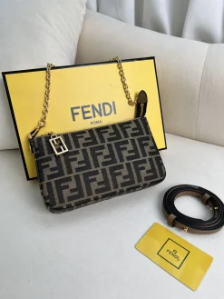FENDI Shoulder Bags Monogram Canvas (Brown-Black) 20X3X13 D10202608080105