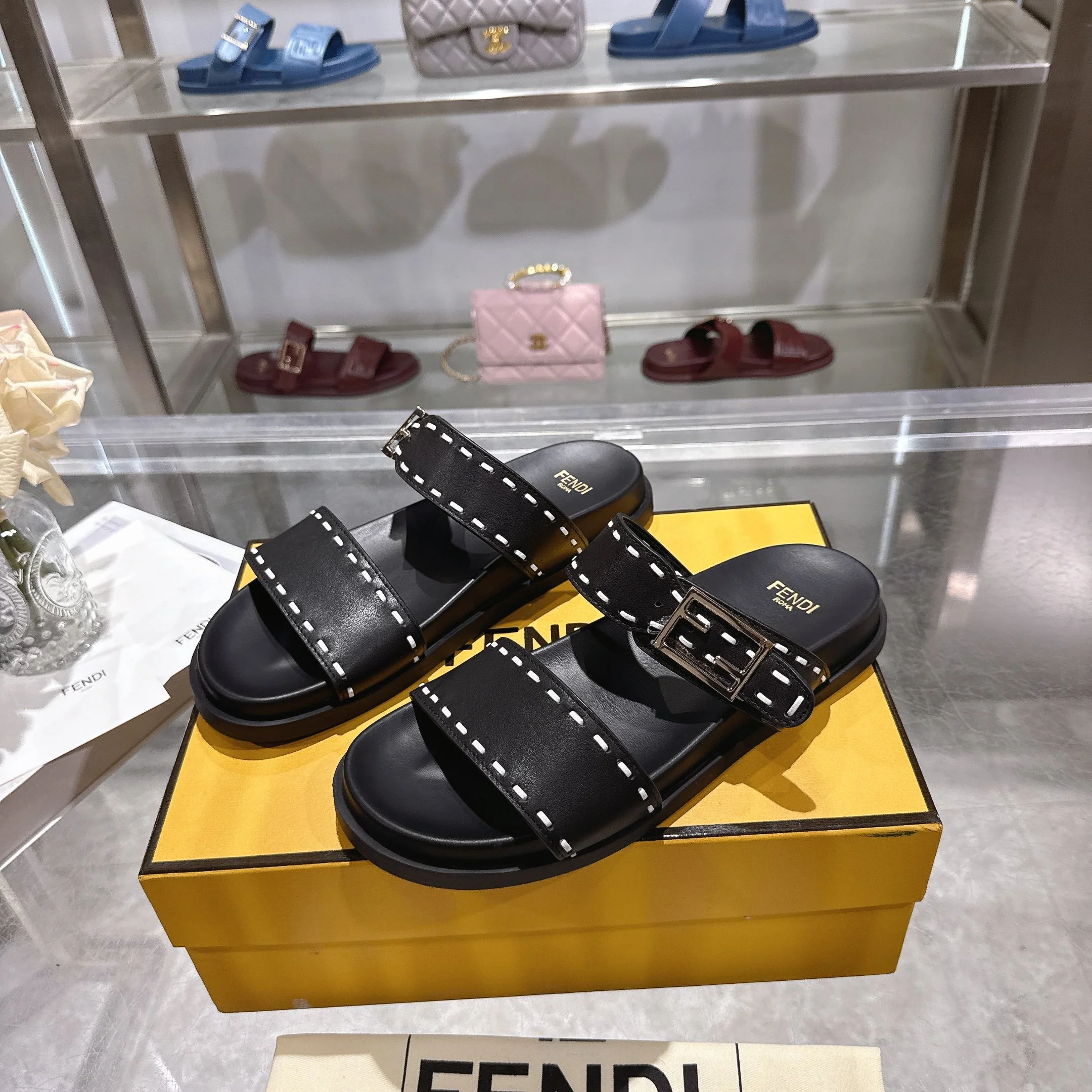 FENDI Slides Calfskin TPU EU35-45 B30202608030038 - Image 4