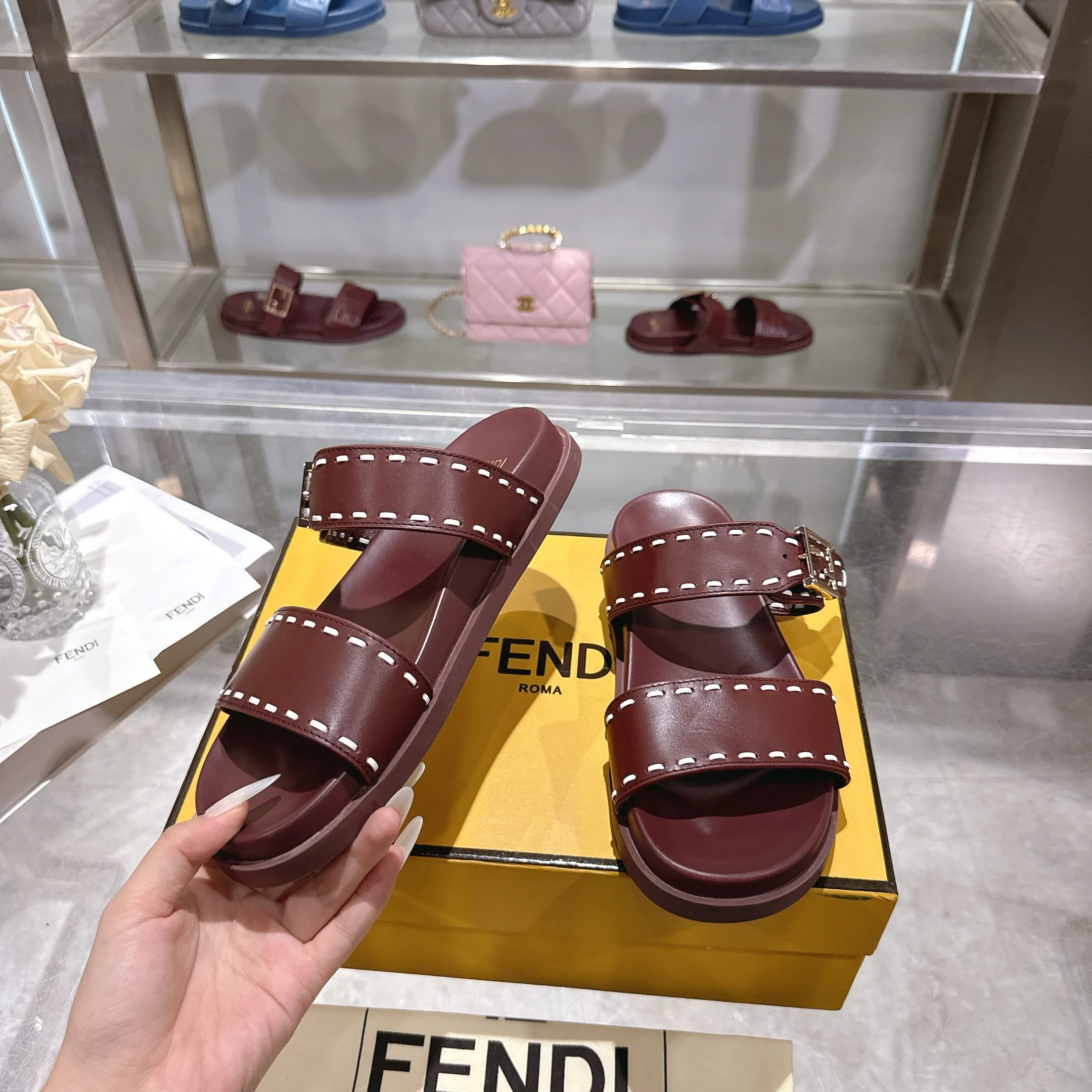 FENDI Slides Leather PVC EU35-45 B30202608030039 - Image 3