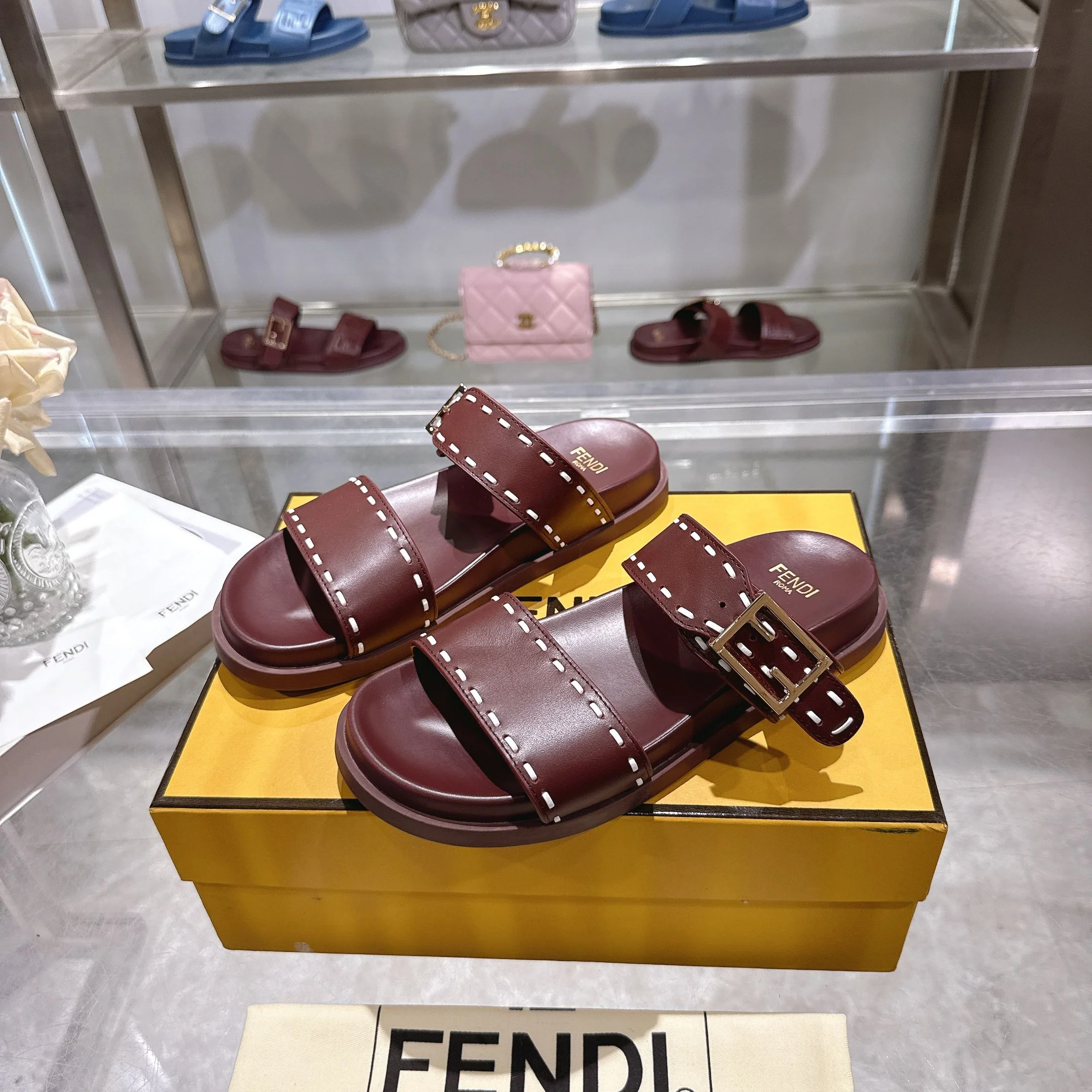 FENDI Slides Leather PVC EU35-45 B30202608030039 - Image 5